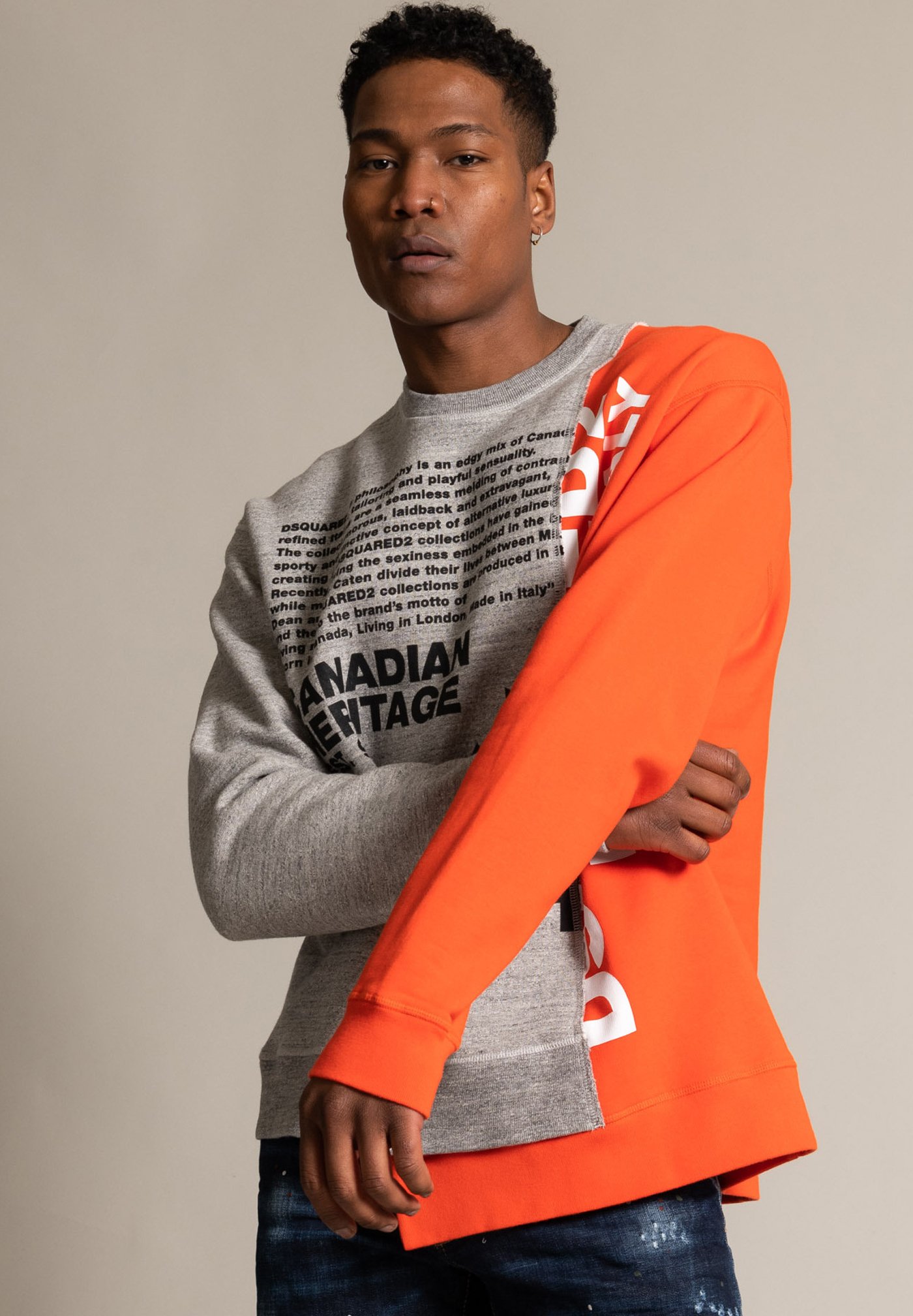 dsquared orange sweatshirt