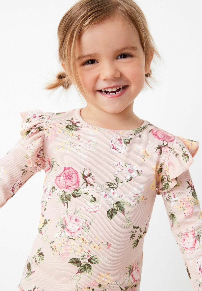 Next LONG SLEEVE FRILL RIB JERSEY TOP Langarmshirt pink Zalando.de