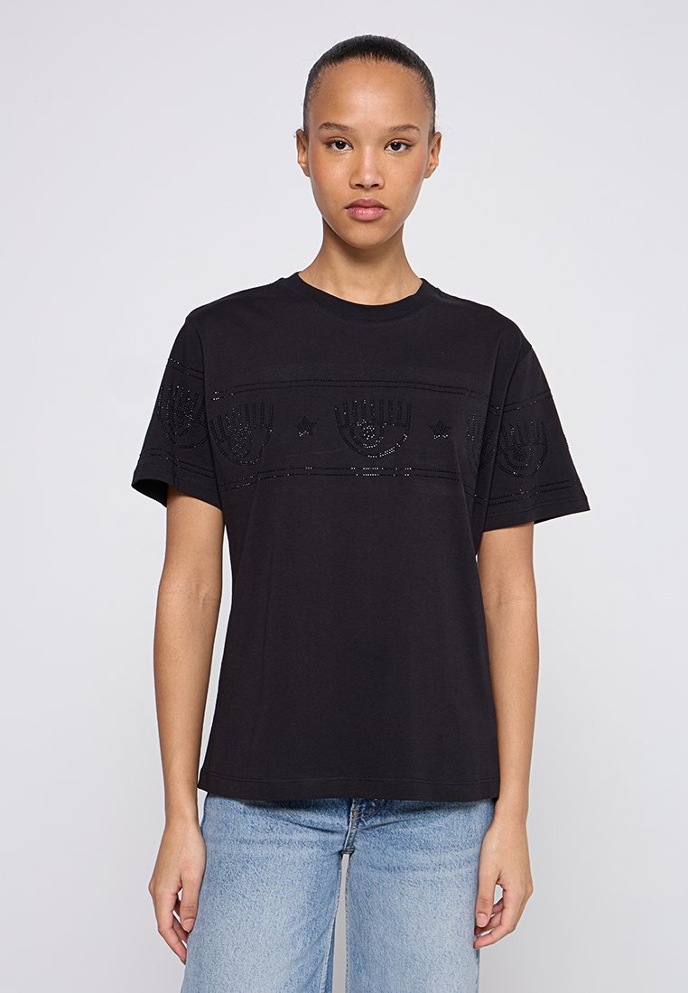 CHIARA FERRAGNI T-shirt basic zwart CHIARA FERRAGNI T-shirt basic zwart
