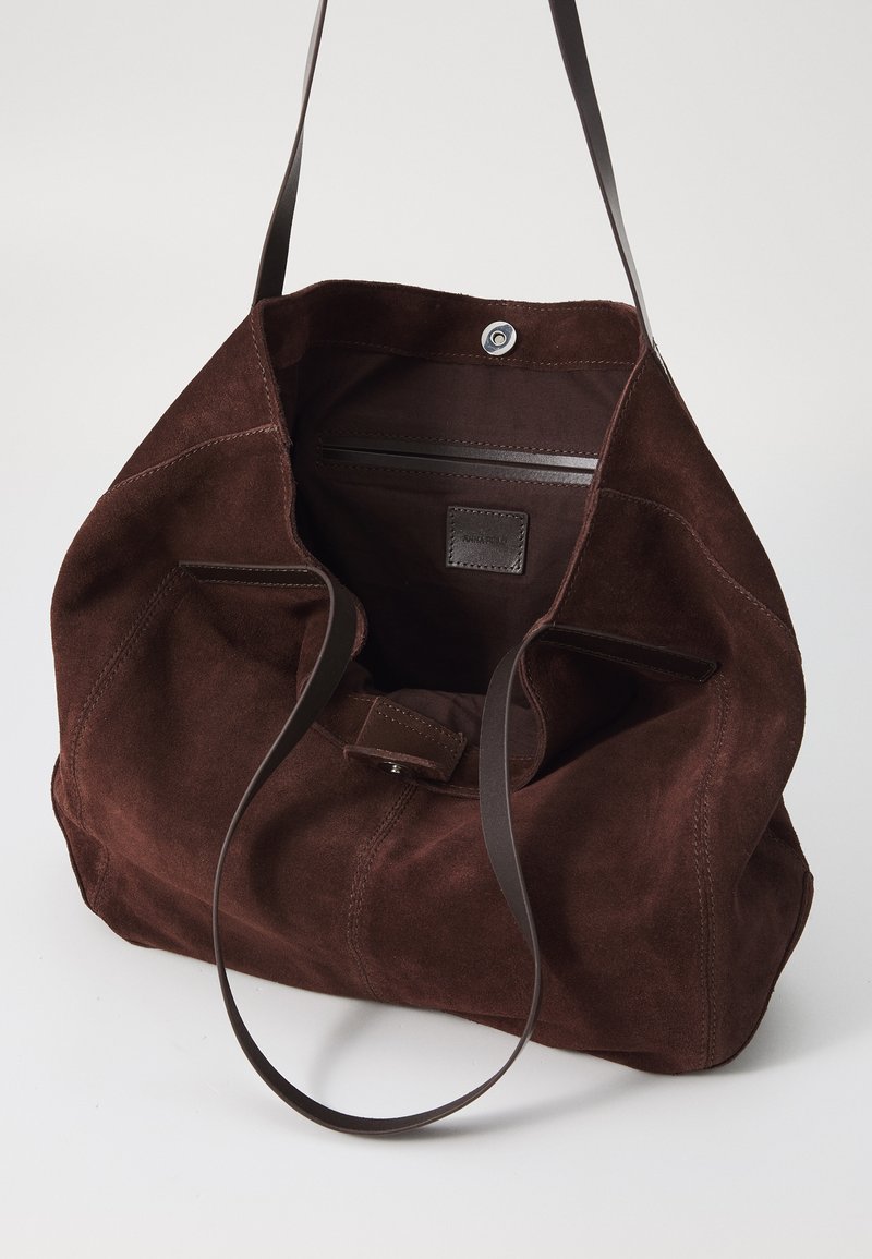 Anna Field LEATHER Bolso shopping chocolate brown/marrón