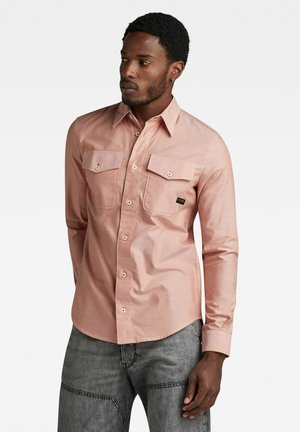 G-STAR MARINE SLIM - Shirt - burned orange white oxford