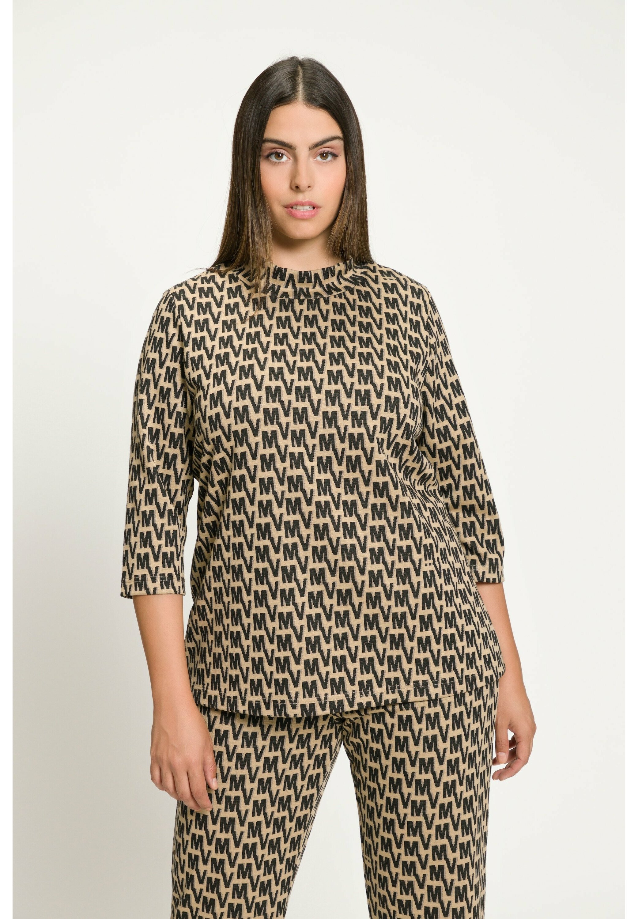 Ulla Popken Damen Sweatshirt – Lässiges Oversize Shirt Mit Kängurutasche Und Hohem Stehkragen