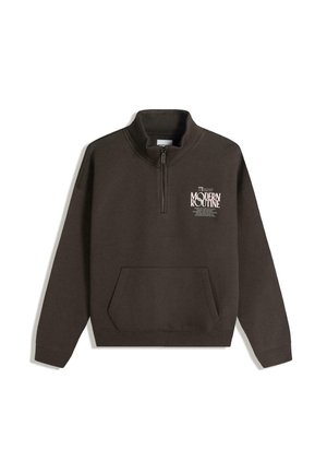 PRINTED QUARTER-ZIP - Felpa - brown