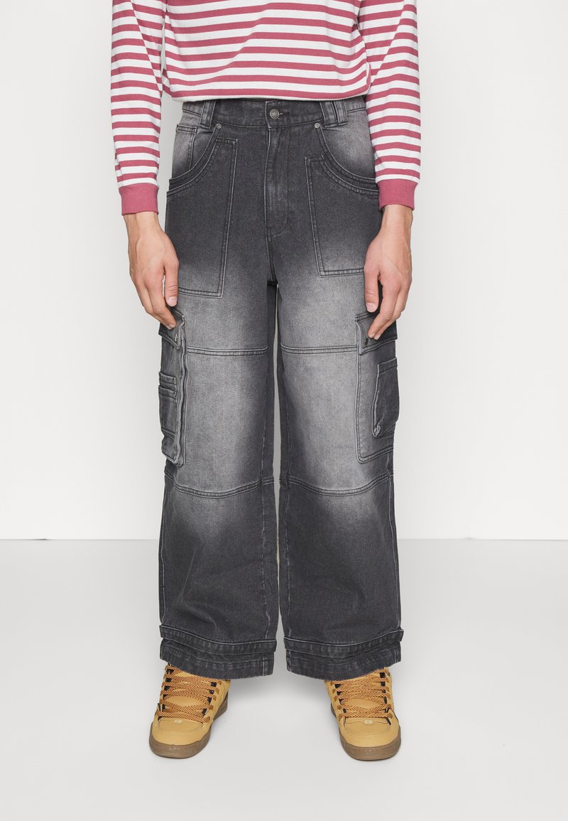 Jaded London MONSTER COLOSSUS CARGO - Jeans baggy - black/nero denim