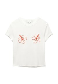 HIBISCUS FLOWER - Print T-shirt - white