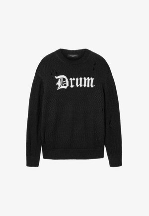AllSaints, DRUM CREW - Striktrøje - black chalk white