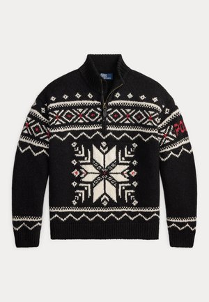 Polo Ralph Lauren, SNOWFLAKE WOOL QUARTER-ZIP SWEATER - Jumper - black combo