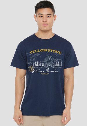YELLOWSTONE DUTTON RANCH HELICOPTER - Print T-shirt - dark blue