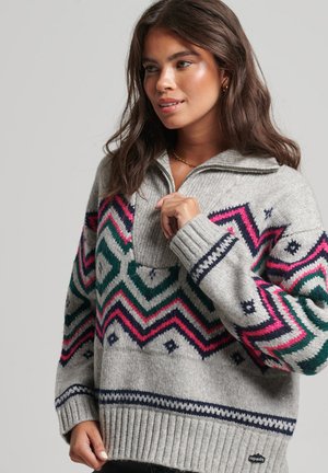 VINTAGE JACQUARD - Jumper - grey marl jacquard