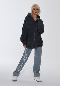 Ed Hardy MONO ACID FLAMING SKULL  - Sweatjakke - charcoal