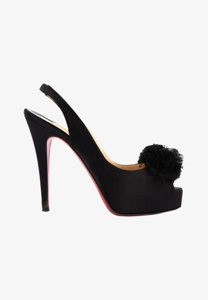 Christian Louboutin, CLOTH SANDALS BLACK - Talons hauts à bout ouvert - black