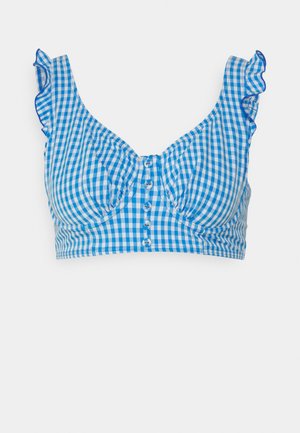 SICILY UNDERWIRED LONGLINE FRILL - Bikini top - ocean/white