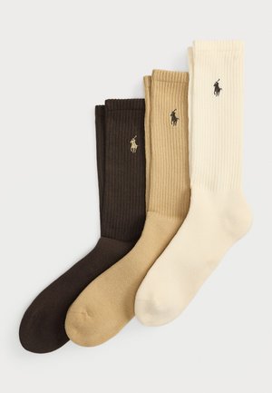 COTTON-BLEND CREW SOCK 3 PACK - Sokker - ivory/camel/brown