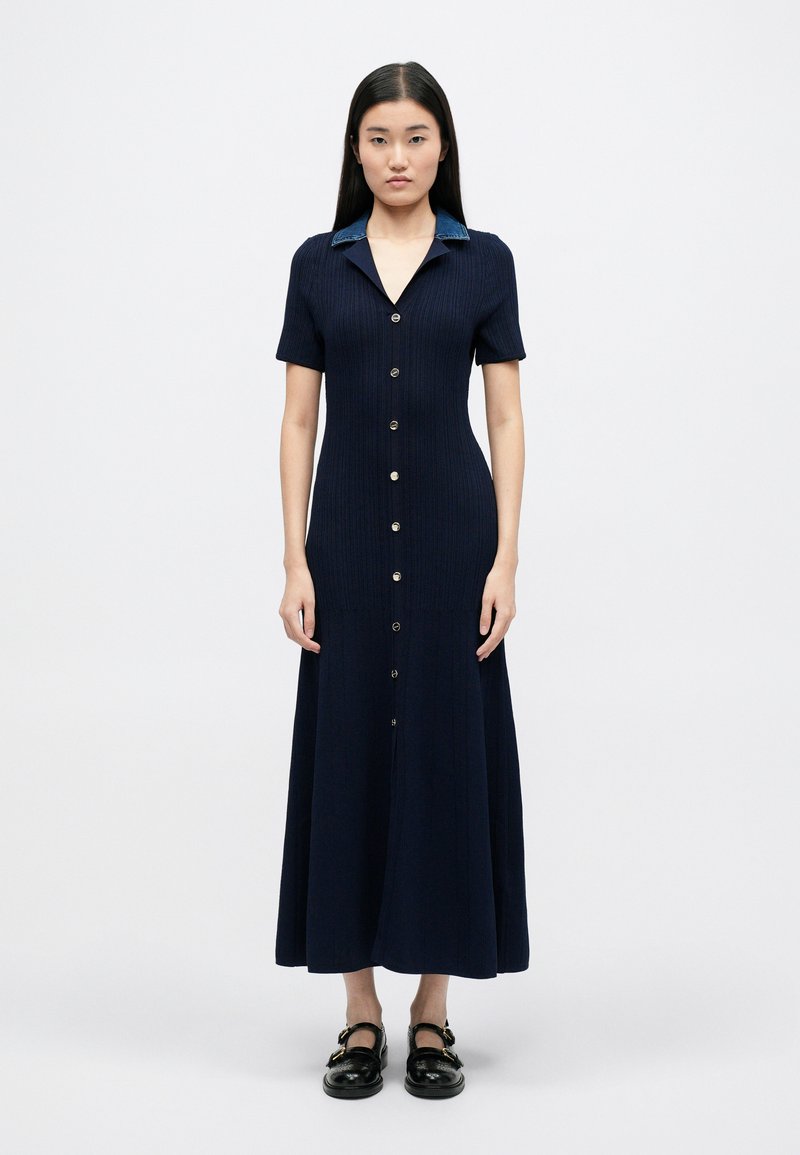 midi rib dress HATCH Collection The Odette Ribbed Midi Dress in Ivory