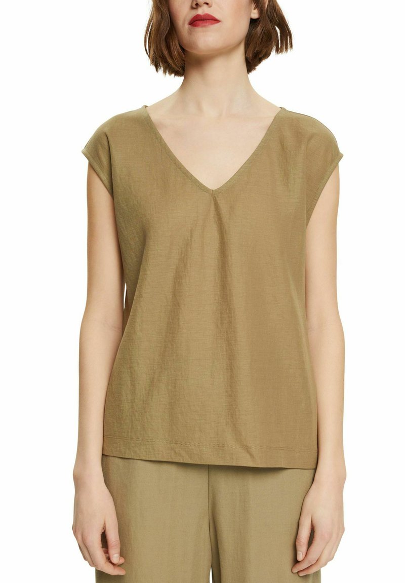 Damen T-Shirts | Esprit Collection TEE T-Shirt basic khaki green/grün-meliert - XK06542 Damen T-Shirts | Esprit Collection TEE T-Shirt basic khaki green/grün-meliert - XK06542