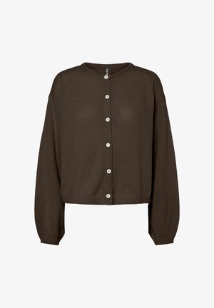 Pieces, PCIDA LS O-NECK KNIT CARDIGAN NOOS BC - Gilet - hot fudge