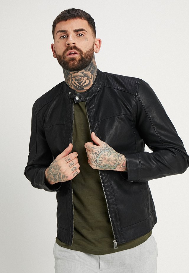 ONSMIKE RACER JACKET - Imiteret læderjakke - black