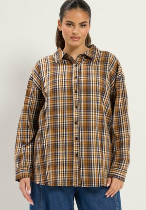Yours Clothing, PLUS SIZE CHECKED SHIRTS - Chemisier - brown