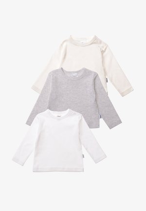 3 PACK - Long sleeved top - weiss  ecru  grau melange