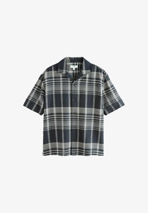 Next, REGULAR FIT - WAFFLE CHECK SHORT SLEEVE SHIRT . - Camicia - black