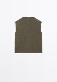 Massimo Dutti CROPPED MOCK TURTLENECK - Cardigan - green