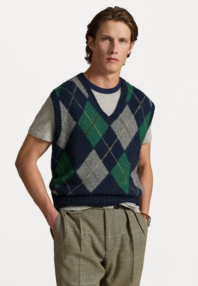 Polo Ralph Lauren - BIG FIT ARGYLE SLEEVELESS JUMPER - Jersey de punto - navy combo, Ampliar