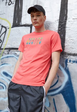 WORDMARK CREW - Print T-shirt - ember glow