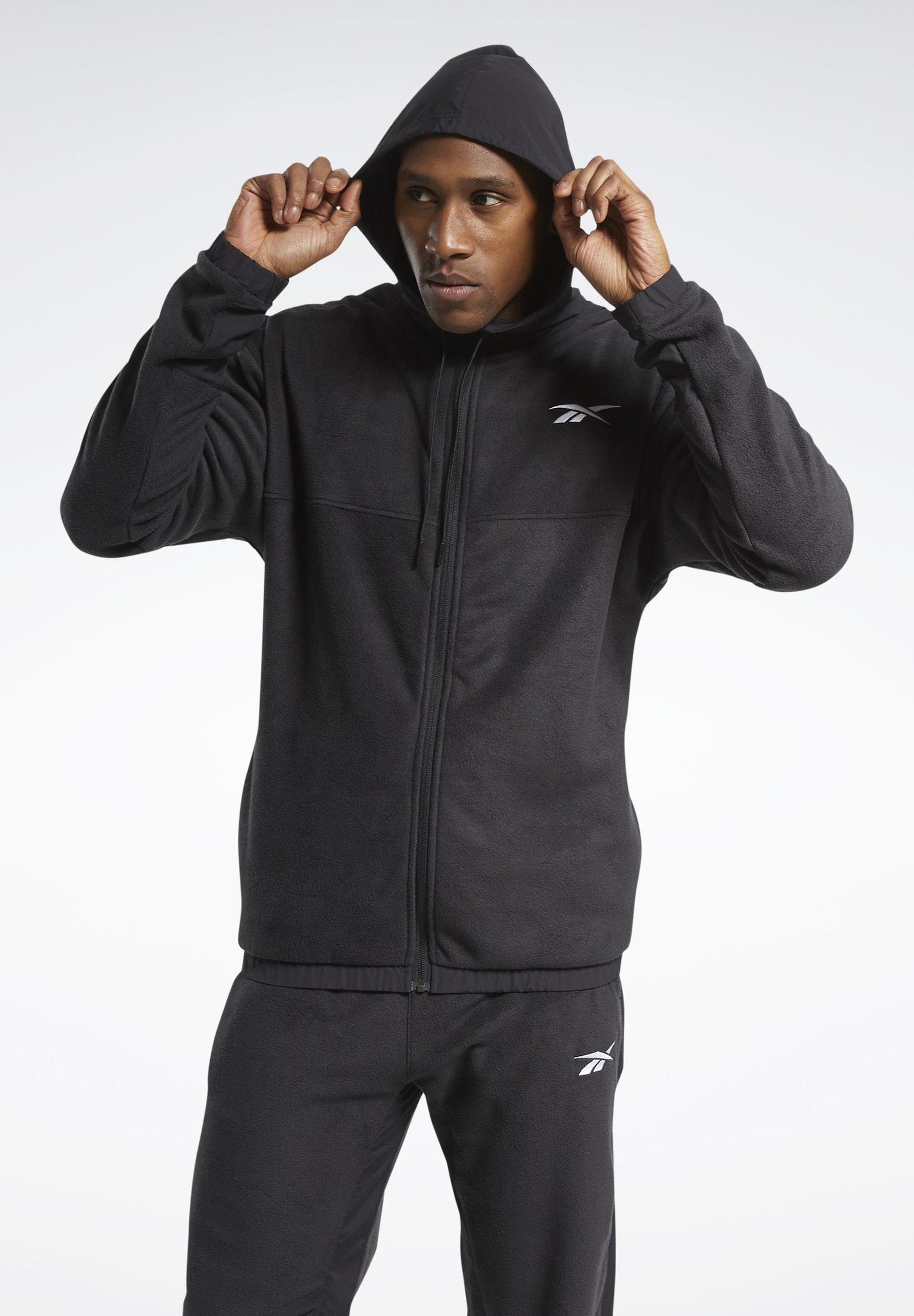 black zip up workout jacket