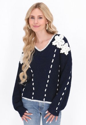 Striktrøje - navy