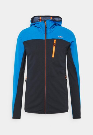 MAN FIX HOOD HYBRID JACKET - Fleecetakki - antracite/blue