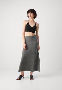 Lindex SKIRT INA - Maxinederdele - dark grey melange