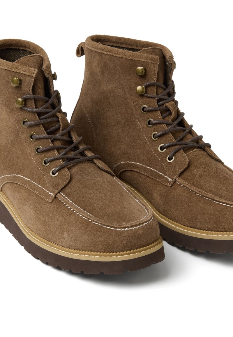 Piombo Dark Brown Suede Leather Moc Toe Lace Up Boots US 9 NWT MENS PADILLA LACE UP GENUINE LEATHER MOC TOE WORK BOOTS  main image 3