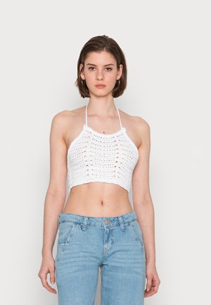 TIE NECK HALTER - Toppi - white
