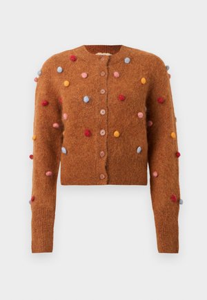 ELIA CROPPED CARDIGAN - Strickjacke - tobacco