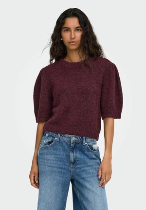 ONLY, ONLNELLIE SS O-NECK KNT - T-shirt basic - winetasting