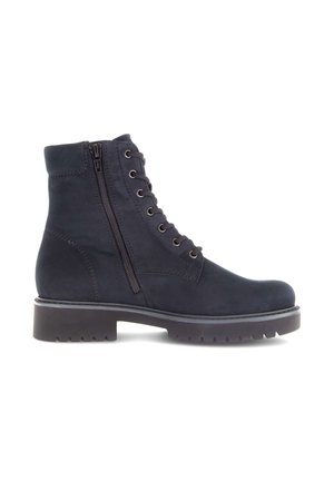 Enkellaarsjes met plateauzool - nightblue micro