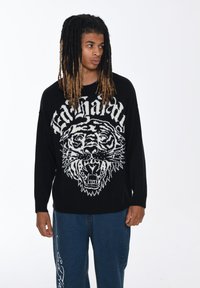 Ed Hardy - TIGER ROAR  - Strickpullover - black off white Thumbnail-Bild 1