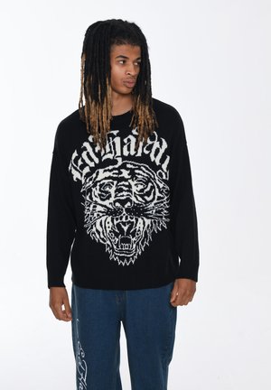 TIGER ROAR JAQUARD - Jumper - black off white