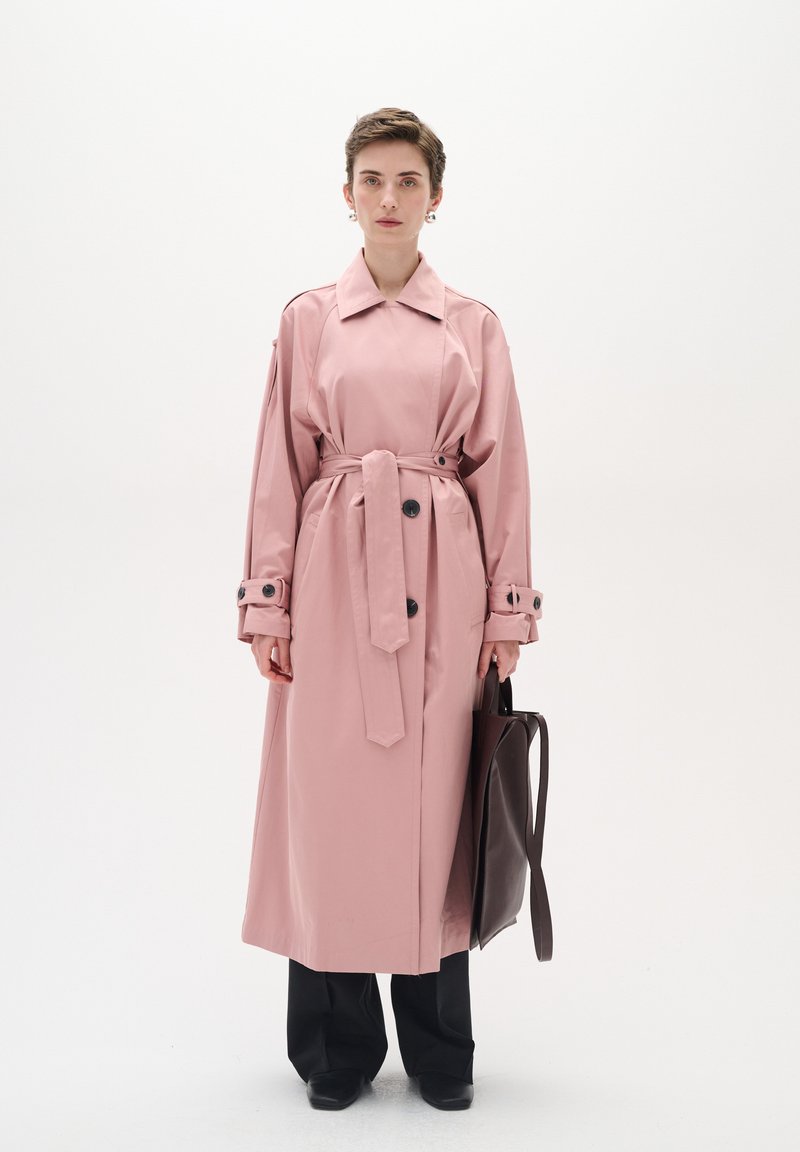 Fur Trench Coat Pink Overcoat Trench PARIS Pink Lila Lou