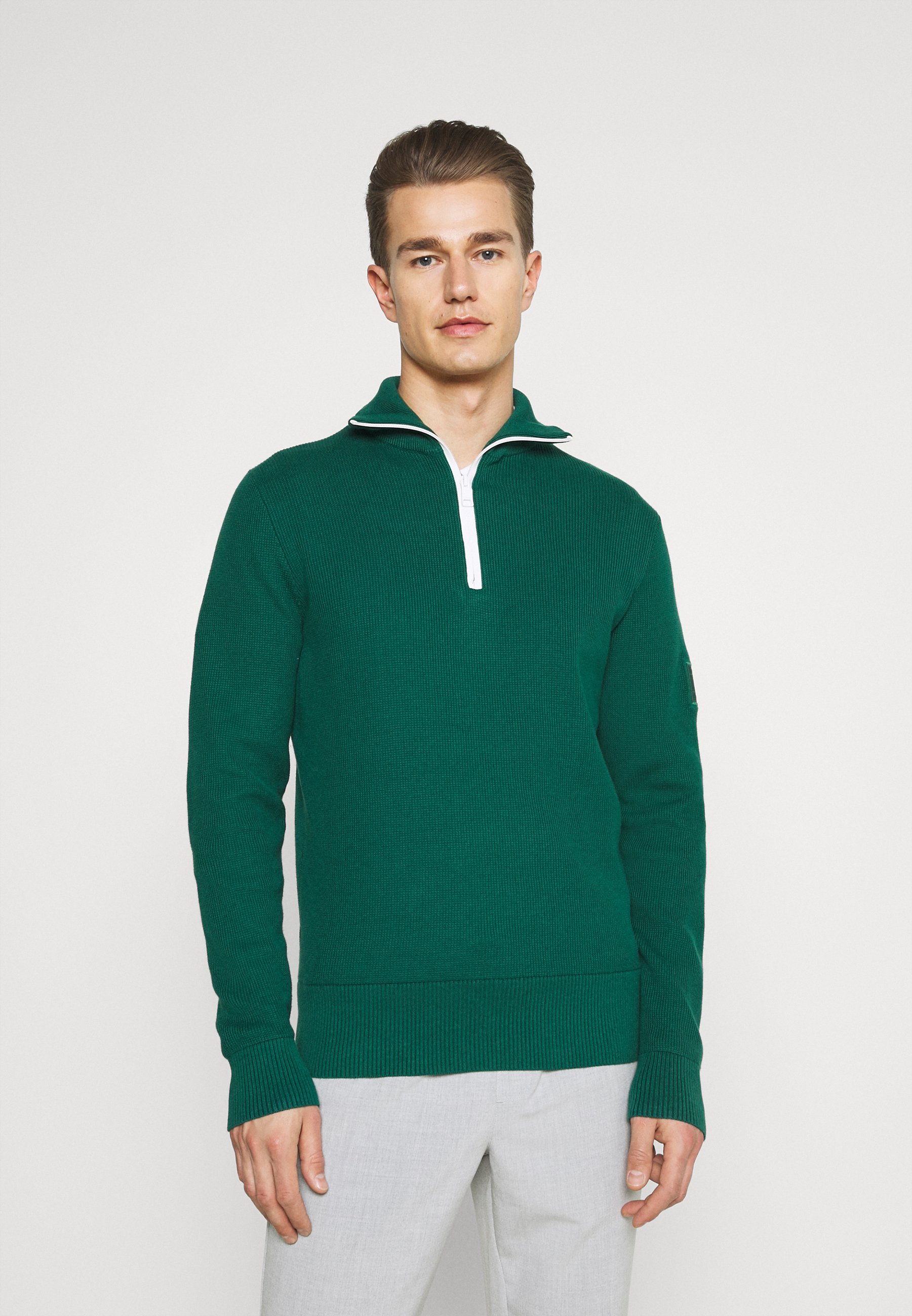 tommy hilfiger green half zip jumper