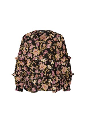 Zizzi, BLUSE MIT BLUMENPRINT UND RÜSCHENDETAILS - Μπλούζα - schwarz