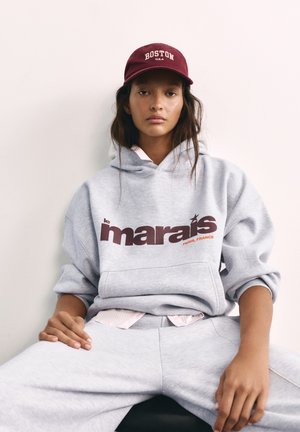 PULL&BEAR, GRAPHIC PRINT - HOODIE - Sweat à capuche - grey marl