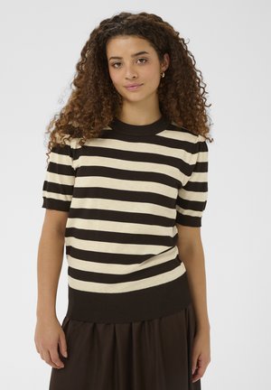 BLOCK STRIPE - T-shirts print - molé brown rice block stripe