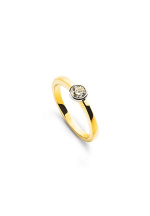 MUAU Schmuck SOLITÄR RING ZARGEN-FASSUNG , BRILLANTEN 0.10CT. FASSUNG - Ring - gold-coloured