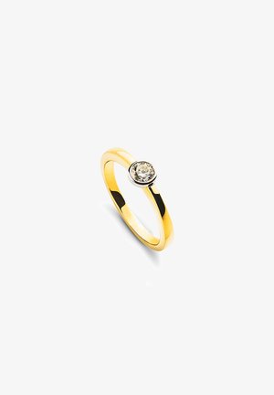 MUAU Schmuck SOLITÄR RING ZARGEN-FASSUNG , BRILLANTEN 0.10CT. FASSUNG - Ring - gold-coloured
