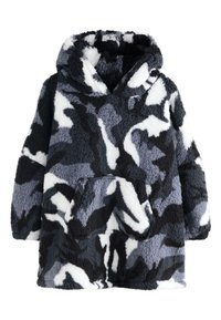 Next Flísová bunda - black white camo