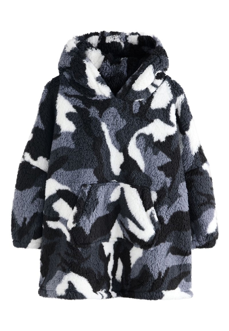 Next Flísová bunda - black white camo