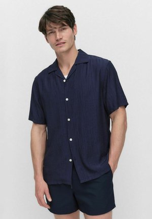 LUC CRINKLE SHORT SLEEVED - Chemise - navy