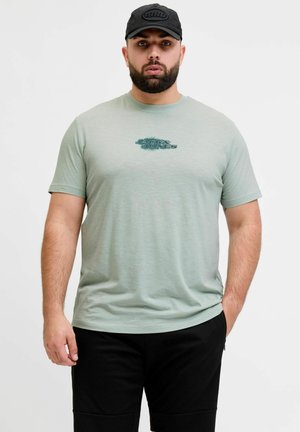 Jack & Jones T-SHIRT PLUS SIZE T-SHIRT - T-shirt imprimé - aqua gray