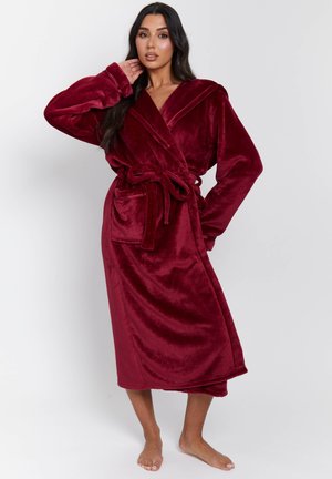 HOODED RIBBON TRIM LUXURY - Badekåber - burgundy